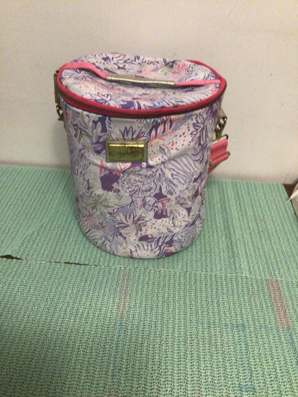 Lily Pulitzer cooler bag with strap and top handle